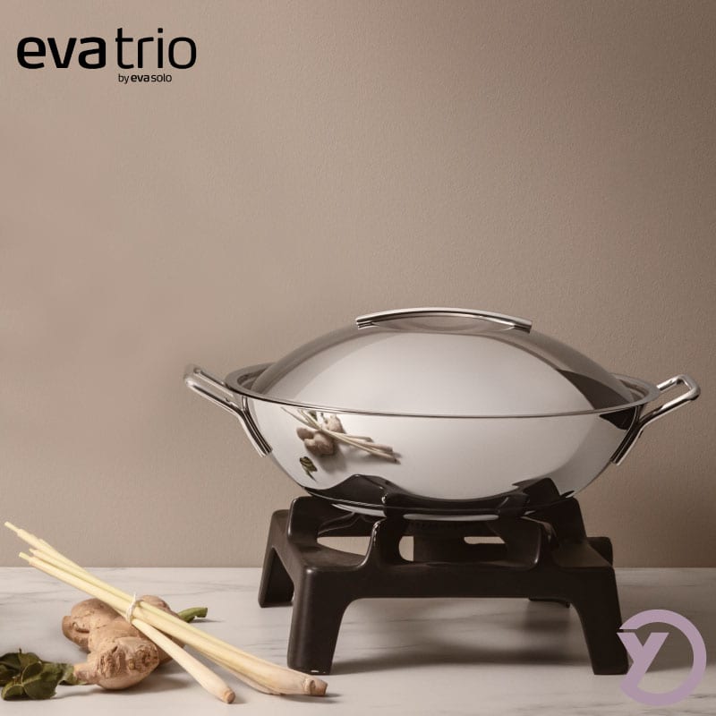 Eva Trio wok Ø32 cm. med kuppellåg i rusfrit stål