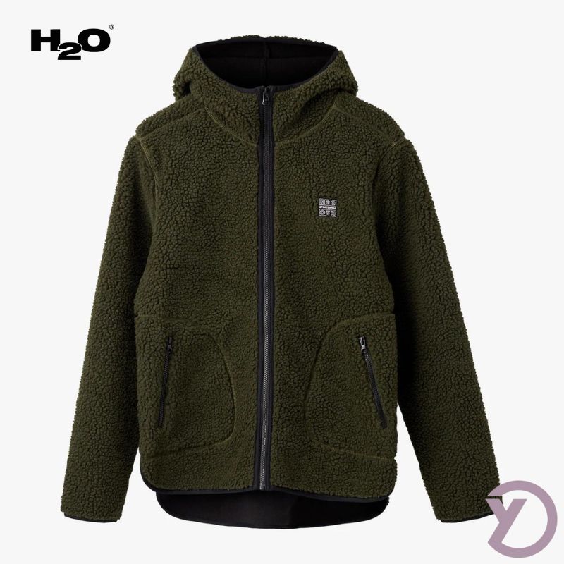 Langli Hooded Pile Jacket army fra H2O