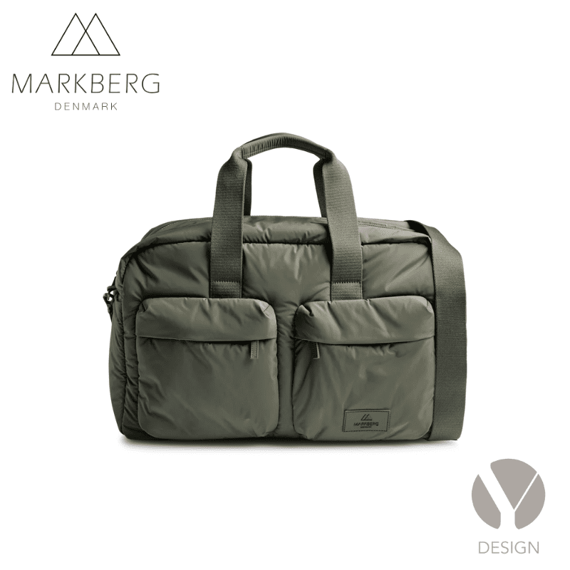 More weekend bag + Josephine toiletry bag fra Markberg  - vælg mellem Olive green eller Major Brown
