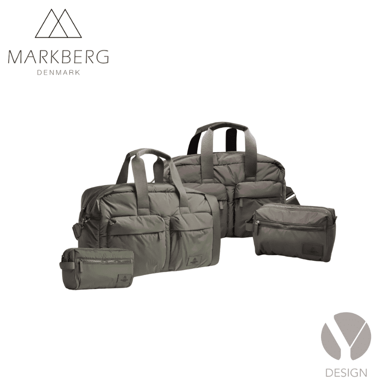 More weekend bag + Josephine toiletry bag fra Markberg  - vælg mellem Olive green eller Major Brown