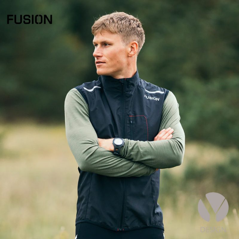 Sort Mens S1 Run Vest fra Fusion