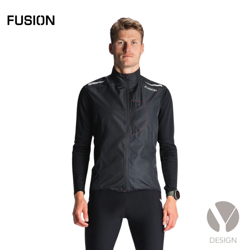 Sort Mens S1 Run Vest fra Fusion