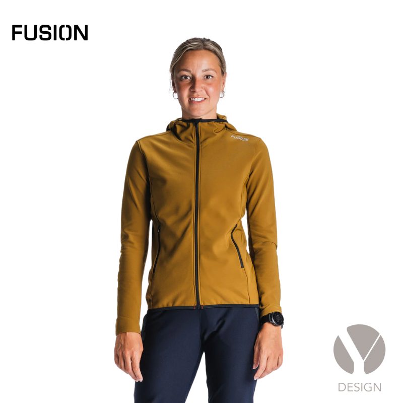 Womens Recharge Hoodie - sort el. mustard
