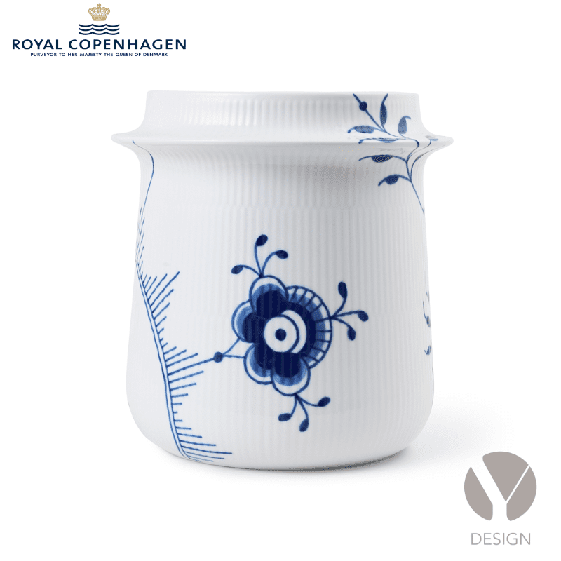 Blå mega riflet vinkøler fra Royal Copenhagen