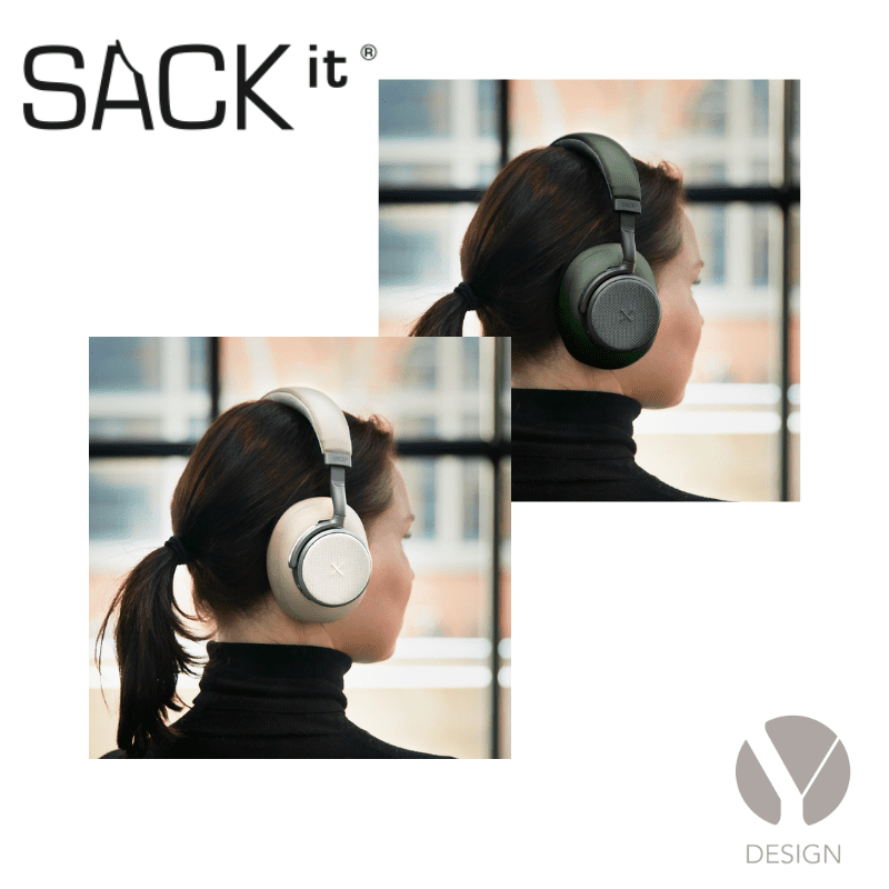 Sackit touch 410 høretelefoner - vælg mellem beige eller olive green