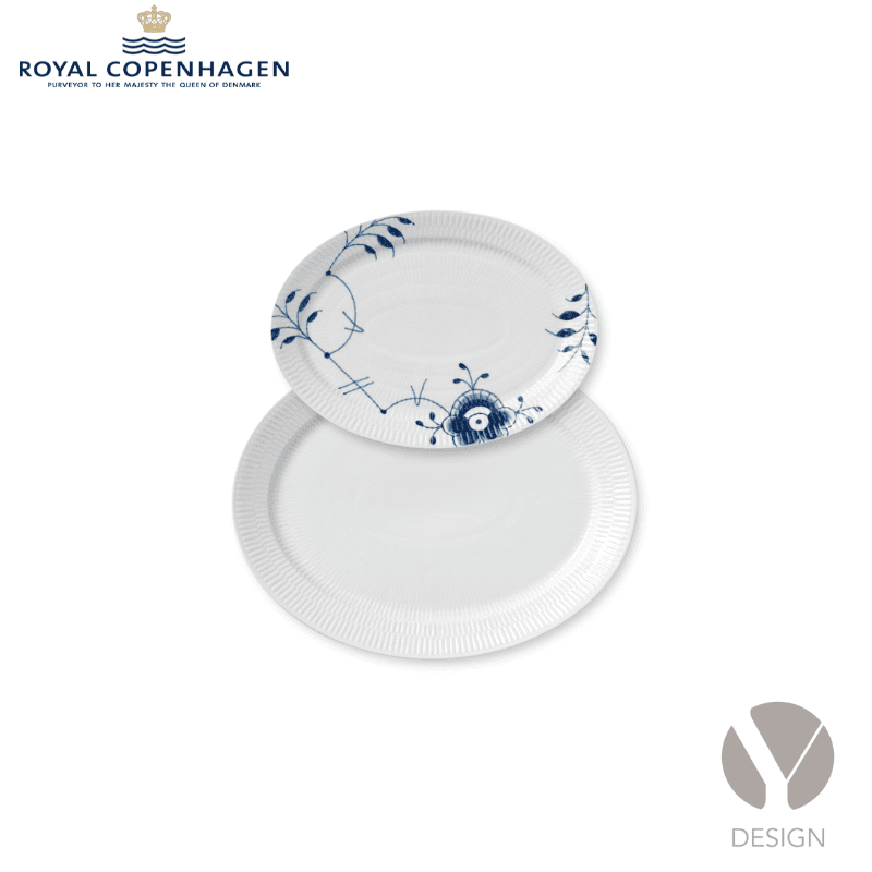 Hvid Riflet & Blå Mega Riflet fade fra Royal Copenhagen