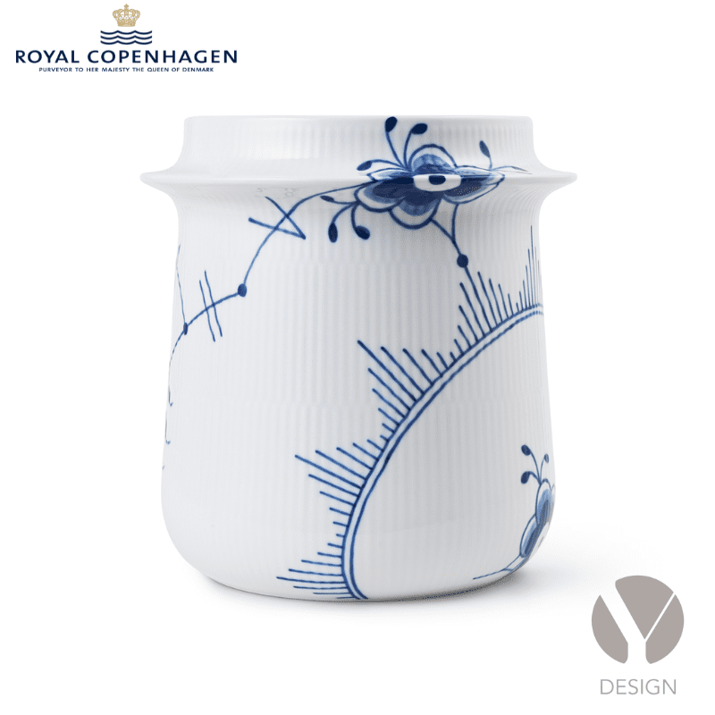 Blå Mega Riflet Vinkøler & fad fra Royal Copenhagen