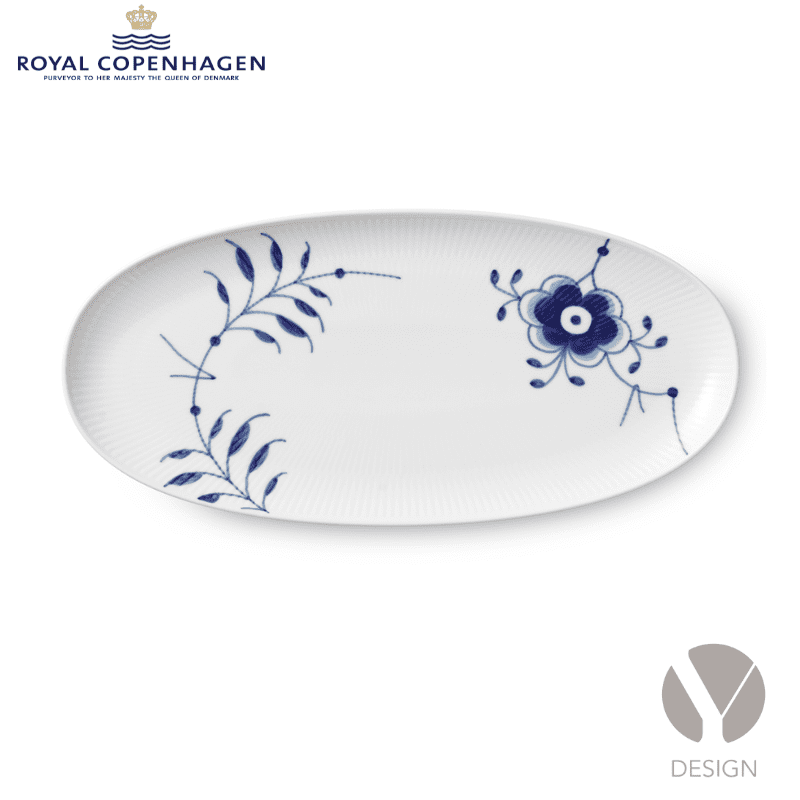 Blå Mega Riflet Vinkøler & fad fra Royal Copenhagen